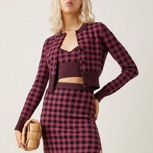 ALTUZZARA Tyler Gingham Knit Bralette NWT size Medium